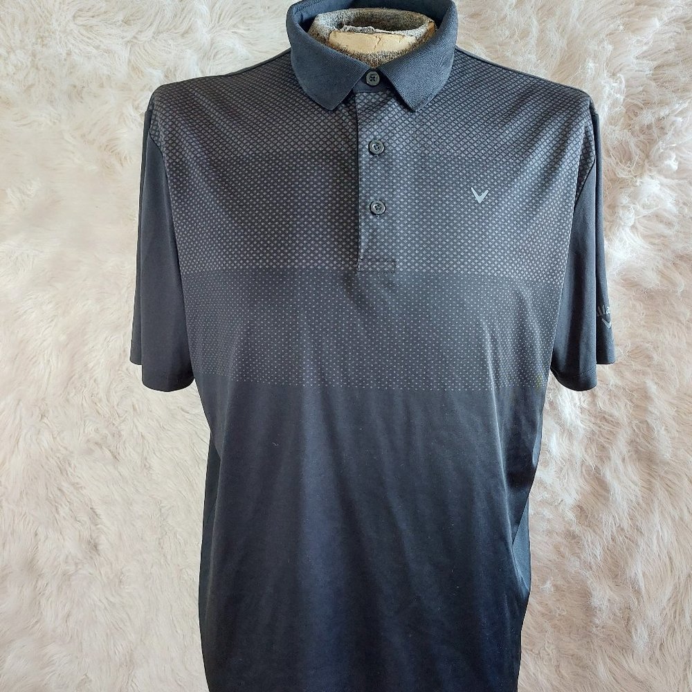 Callaway Men's Opti Dry Black Golf Polo Shirt Size: L